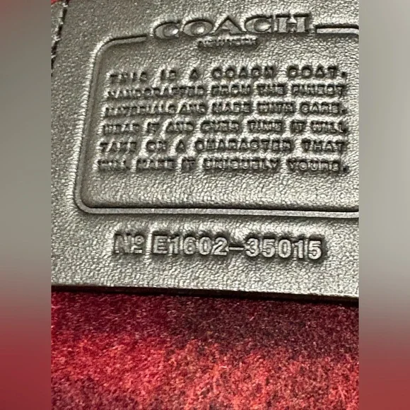 Coach Black Wool Blend Cape w/Plaid Interior & Detachable Hood Size M/L F18030 - Picture 6 of 10